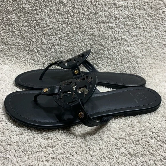 Tory Burch Black Leather Sandals - Picture 4 of 10